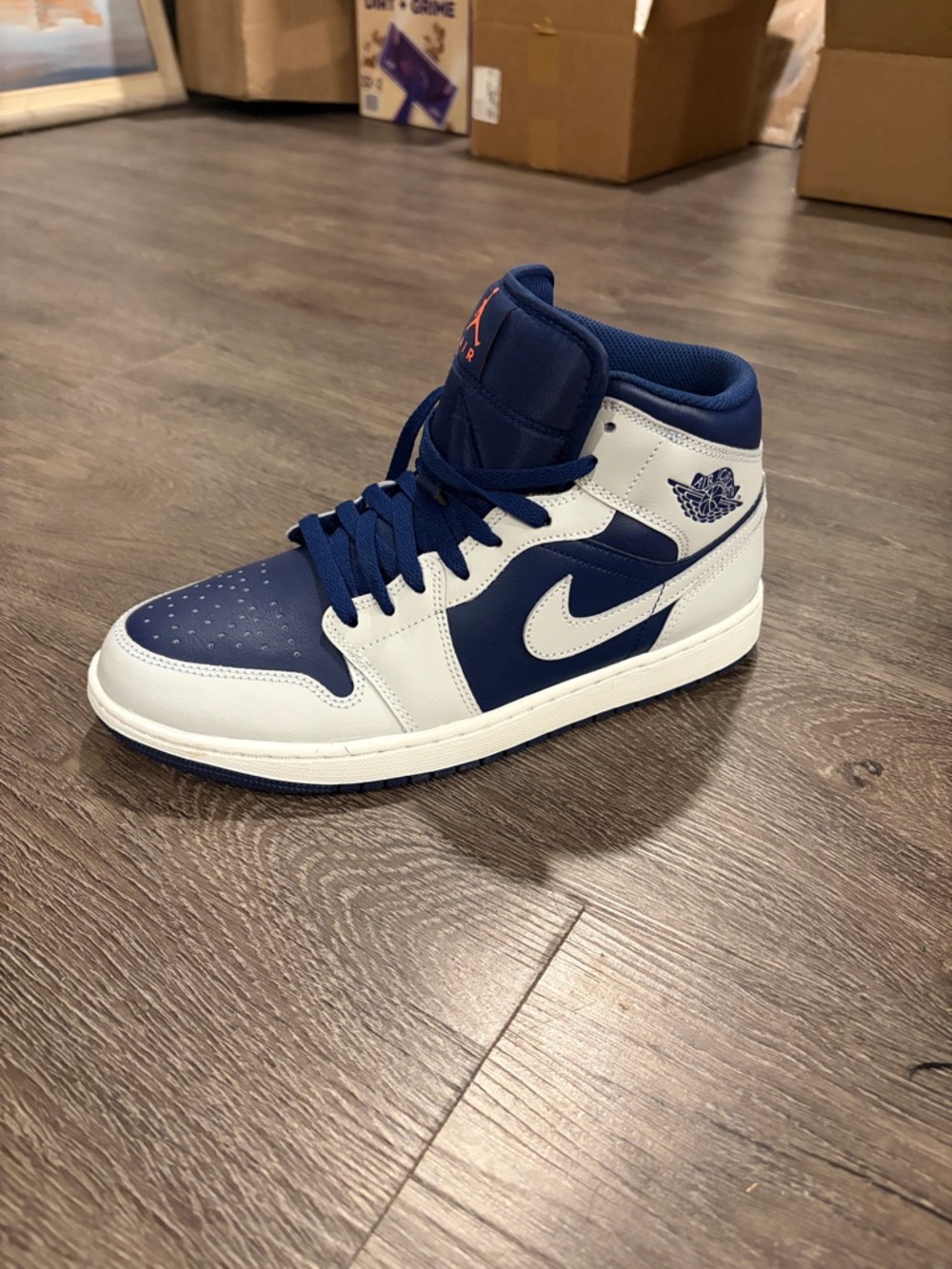 Nike Air Jordan 1 Mid - Navy/White Men's Sneaker Brand new —left only